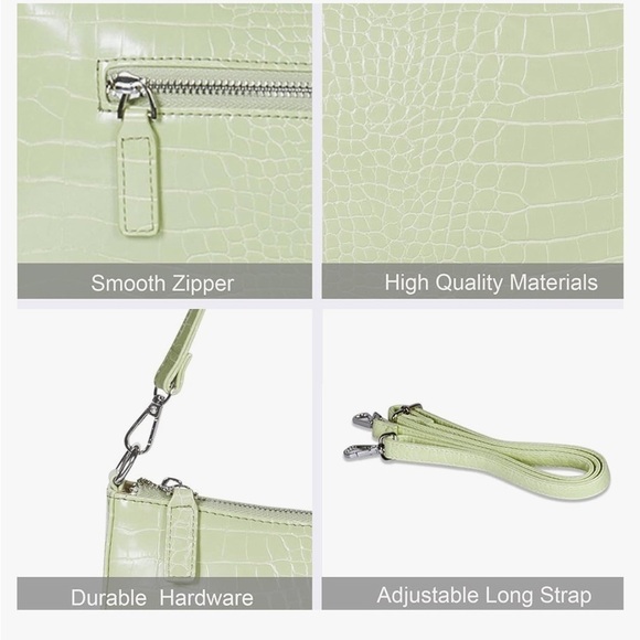 Light green croc  Cross Body Clutch Purse - Picture 3 of 5